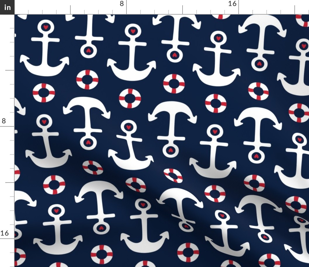 anchors LG on navy blue || independence day USA american fourth of july 4th