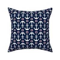 anchors MED on navy blue || independence day USA american fourth of july 4th