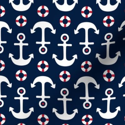 anchors MED on navy blue || independence day USA american fourth of july 4th