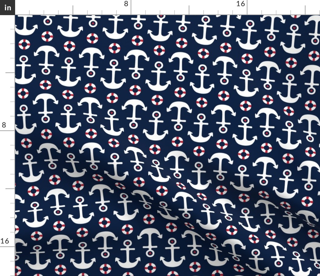 anchors MED on navy blue || independence day USA american fourth of july 4th