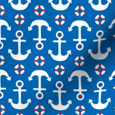 anchors MED on royal blue || independence day USA american fourth of july 4th