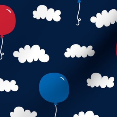 balloons med red white and royal on navy blue || independence day USA american fourth of july 4th