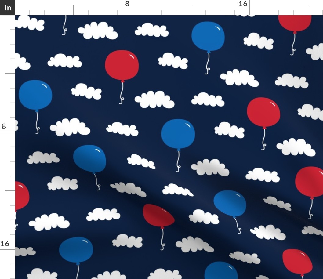 balloons med red white and royal on navy blue || independence day USA american fourth of july 4th