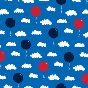 balloons med red white navy on royal blue || independence day USA american fourth of july 4th