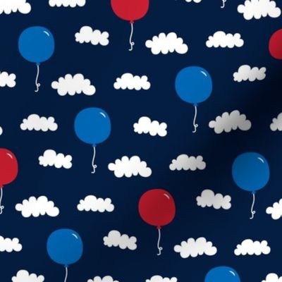 balloons sm red white and royal on navy blue || independence day USA american fourth of july 4th