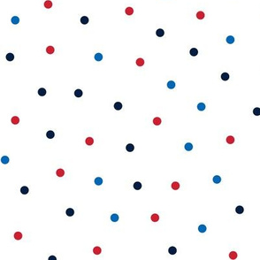 mixed polka dots med red white and blue || independence day USA american fourth of july 4th