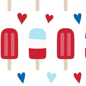 popsicles LG red and royal blue on white || independence day USA american fourth of july 4th