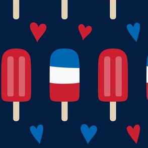 popsicles LG red white and royal on navy blue || independence day USA american fourth of july 4th