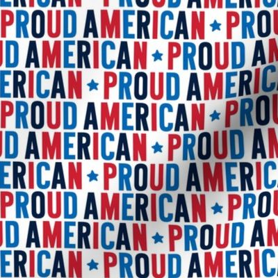 proud american on white UPPERcase || independence day USA american fourth of july 4th