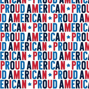 proud american on white UPPERcase || independence day USA american fourth of july 4th