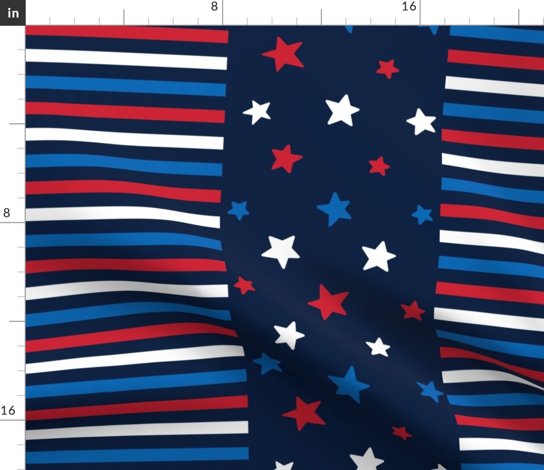 stars and stripes lg red white and royal on navy blue || independence day USA american fourth of july 4th