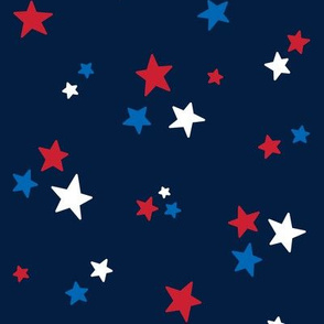 stars med red white and royal on navy blue || independence day USA american fourth of july 4th