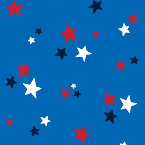 stars med red white navy on royal blue || independence day USA american fourth of july 4th