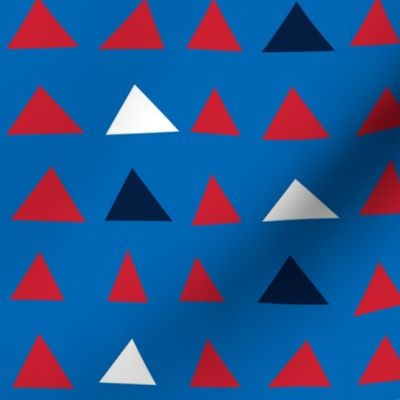 triangles red white navy on royal blue || independence day USA american fourth of july 4th