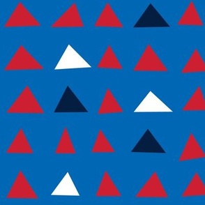 triangles red white navy on royal blue || independence day USA american fourth of july 4th