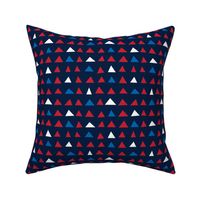 triangles sm red white and royal on navy blue || independence day USA american fourth of july 4th
