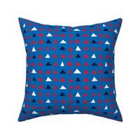 triangles sm red white navy on royal blue || independence day USA american fourth of july 4th