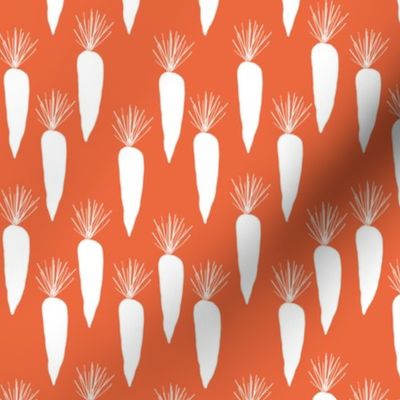 Carrot Silhouetted| White Orange Veg|Renee Davis