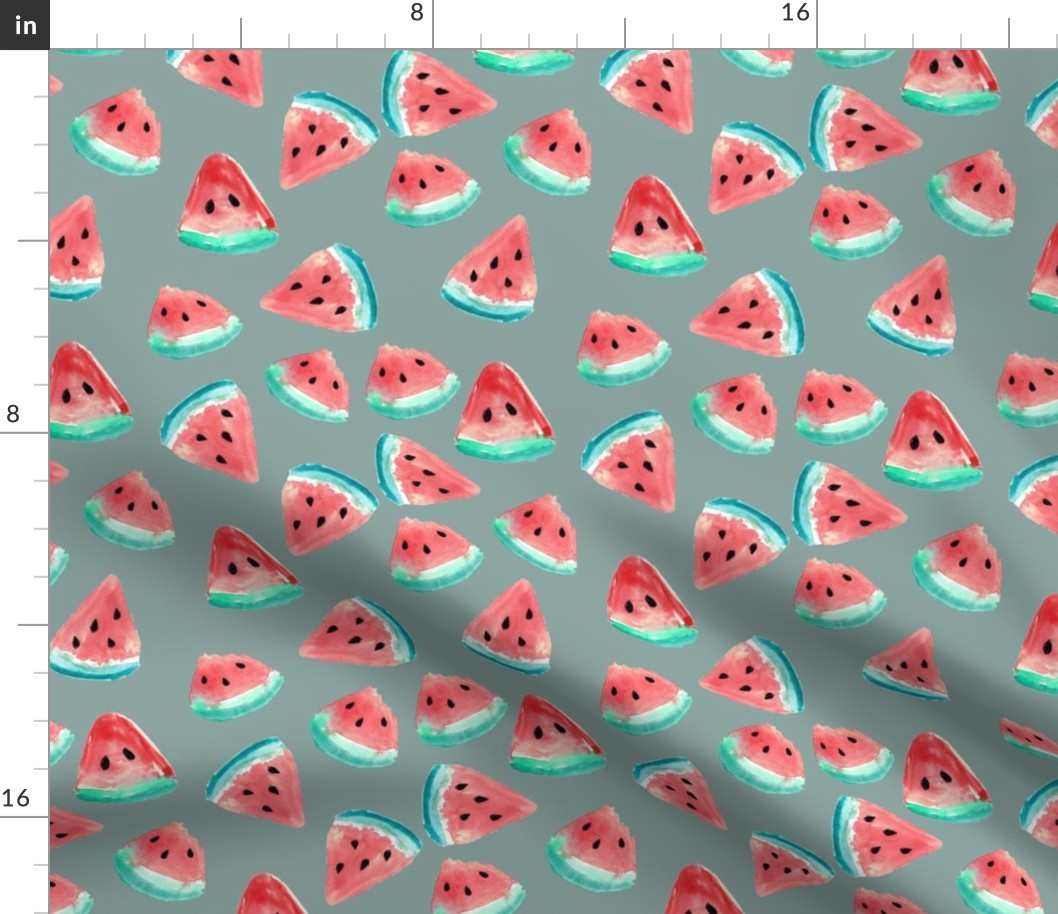 Watermelon Pieces // Gray Sage