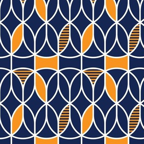 curved abstract navy-yellow