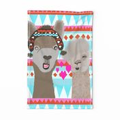 Llama in love teatowel