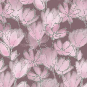 Moody Floral Pink Violet 