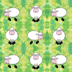 Sheep Cartoon Dyed Background