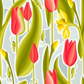 Tulips and daffodils
