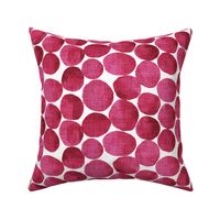 Watercolor Dots Linen Texture - red