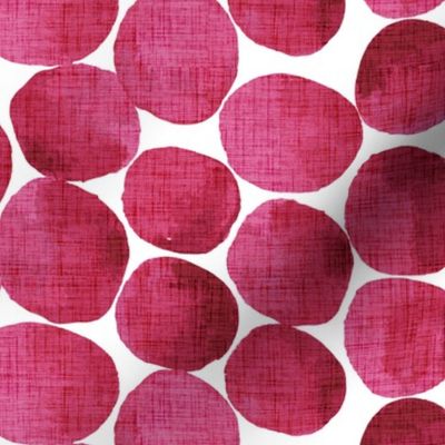 Watercolor Dots Linen Texture - red