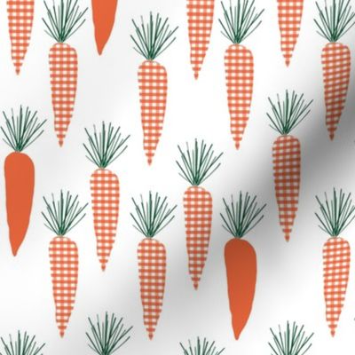 Gingham Carrots |Orange Garden Veg|Renee Davis