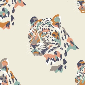 africa africa - leopard head - cream 