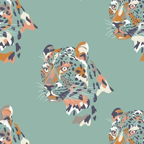 africa africa - leopard head - aqua  - small