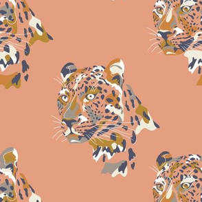 africa africa - leopard head - peach  - small