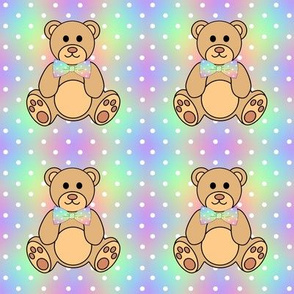 Teddy Rainbow Small Polka Dots 
