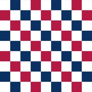 2" Red White Blue Checkerboard