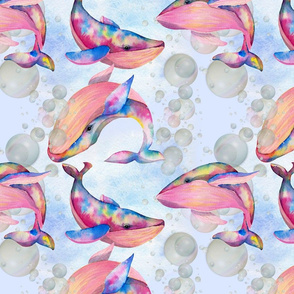 Bubbles & Rainbow Whales