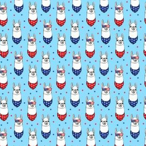 (1" scale) patriotic llama on blue with stars C19BS