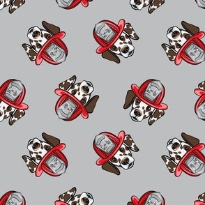 Dalmatian fire dogs (brown)  - grey - LAD19