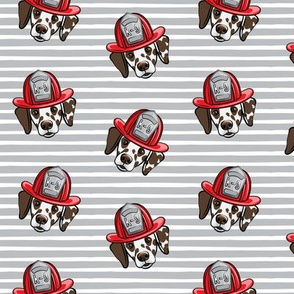 Dalmatian fire dogs (brown)  - grey stripes - LAD19