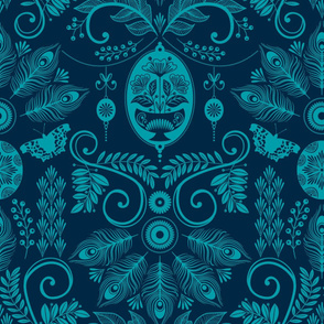 Blue damask