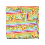 Groovy Rainbow Polka Dot Floral