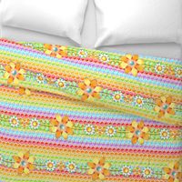 Groovy Rainbow Polka Dot Floral