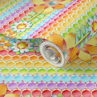 Groovy Rainbow Polka Dot Floral