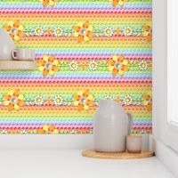 Groovy Rainbow Polka Dot Floral