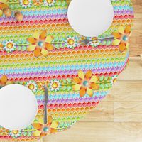 Groovy Rainbow Polka Dot Floral