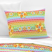 Groovy Rainbow Polka Dot Floral