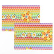 Groovy Rainbow Polka Dot Floral