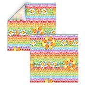 Groovy Rainbow Polka Dot Floral