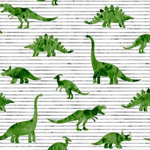Dinosaurs - Dinos watercolor - green  - LAD19